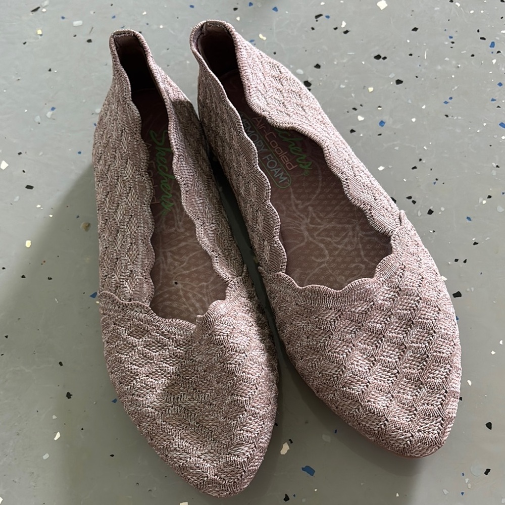 Skechers air cooled Tan Woven Flats Slip-On Loafers